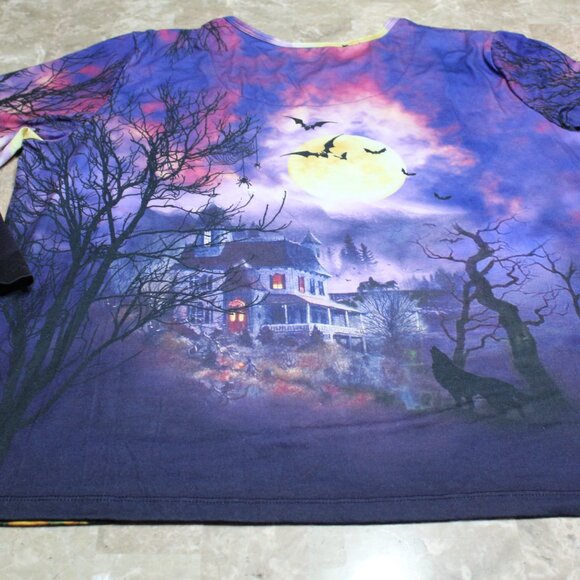 Gloria Vanderbilt Casuals Women's XXL Halloween Pumpkin Top Purple - Picture 11 of 12